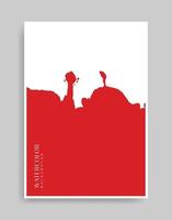 Red background. Abstract illustration minimalist style for poster, book cover, flyer, brochure, logo. vector