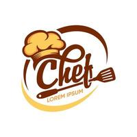 plantilla de vector de diseño de logotipo de chef de cocina