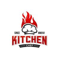 plantilla de vector de diseño de logotipo de chef de cocina