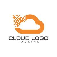 plantilla de vector de logotipo de datos de nube