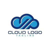 plantilla de vector de logotipo de datos de nube