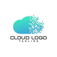 plantilla de vector de logotipo de datos de nube