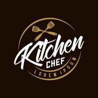 plantilla de vector de diseño de logotipo de chef de cocina