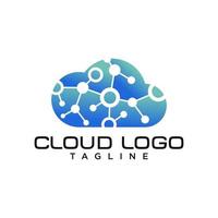 plantilla de vector de logotipo de datos de nube
