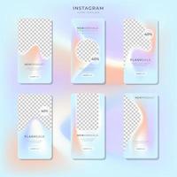 set of Gradient colorful instagram sale story collection vector