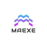 Initial Letter M monogram gradient colorful line Logo vector