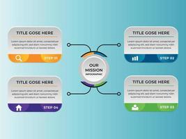 infografía de presentación de negocios plantilla de diseño de vector 3d abstracto con 4 pasos u opciones. se puede utilizar para diseño de flujo de trabajo, diagrama, informe anual, diseño web, banner creativo, vector de etiqueta