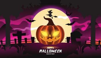 Halloween pumpkins 3d black silhouette vector