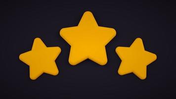 icono amarillo puntiagudo de cinco estrellas. estrella amarilla 3d foto