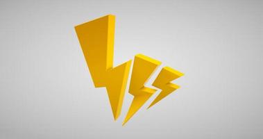 Lightning bolt icon. Isometric of lightning bolt isolated on white background. 3D Render photo