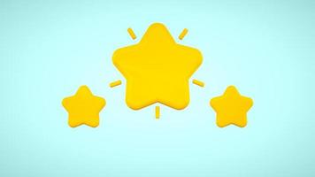 Pointed yellow five star icon. 3D yellow star photo
