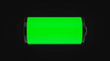 Charge icon on black background, battery is full. 3D Render. photo