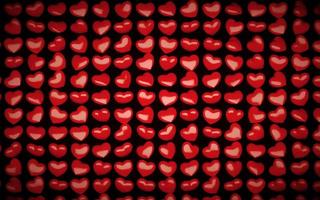 Holiday Valentine's day seamless pattern with 3D red hearts on a black background photo