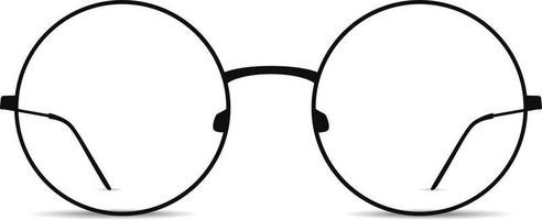 Black round glasses on a white background vector