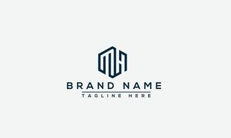 MH Logo Design Template Vector Graphic Branding Element.