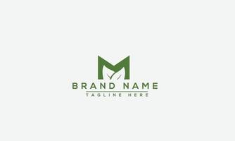 M leaf Logo Design Template Vector Graphic Branding Element.