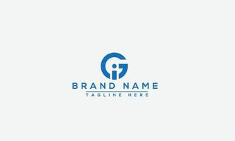 GI Logo Design Template Vector Graphic Branding Element.