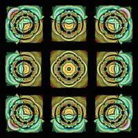 Colorful concrete design ornament texture details black background photo