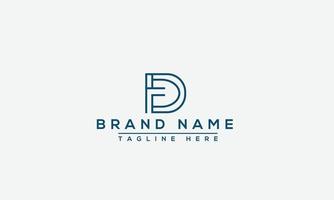 FD Logo Design Template Vector Graphic Branding Element.