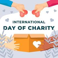 flat design international day of charity concept illustration vector