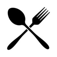 Fork and spoon icon isolated vector