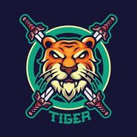Tiger Head Mascot Logo Template vector