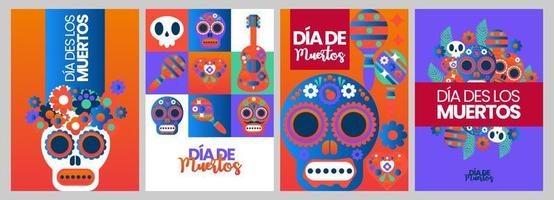 Happy day of the dead vector set, with sombrero, flower, skull, bone isolated transparent objects