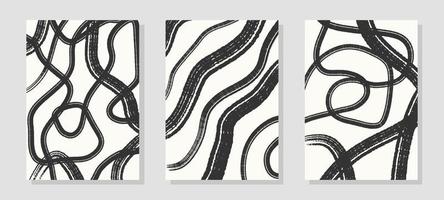 diseño de afiches de arte abstracto contemporáneo fondo grunge con textura de pincel para arte de pared, papel pintado, decoración del hogar, portada, pintura imprimible. ilustración vectorial vector