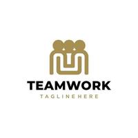 diseño de logotipo de unidad de trabajo en equipo de personas creativas