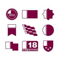 Vector set of the national flag of Qatar icon design element