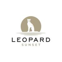 diseño de logotipo de silueta de pantera leopardo jaguar puma guepardo vector