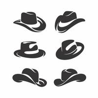 set of cowboy hat vector clip art