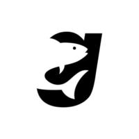 Fishing logo. Letter G with Fish Logo Design vector