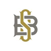 elegant gold initial letter monogram BS SB logo design vector