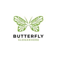 Butterfly logo design. Element of butterfly and leaves logo vector template