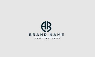 AB Logo Design Template Vector Graphic Branding Element.