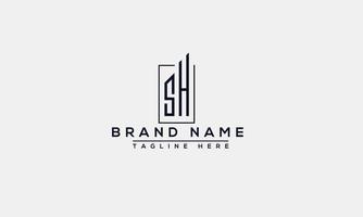 SH Logo Design Template Vector Graphic Branding Element.