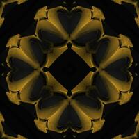 Creative 3d design texture detail inlaid gold decoration on black background photo