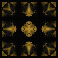detalle de textura de diseño 3d creativo decoración de oro con incrustaciones sobre fondo negro foto
