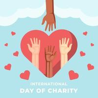 international day of charity banner illustration vector