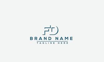 FD Logo Design Template Vector Graphic Branding Element.