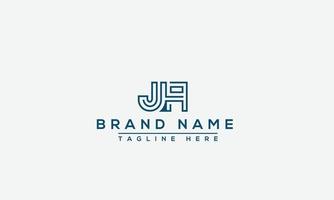 JA, AJ Logo Design Template Vector Graphic Branding Element.