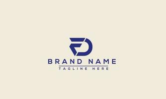 FD Logo Design Template Vector Graphic Branding Element.