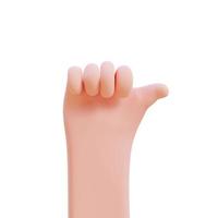 Cartoon hands. Hands raised to count fingers. 3d render illustration with Clipping path. photo