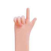 Cartoon hands. Hands raised to count fingers. 3d render illustration with Clipping path. photo