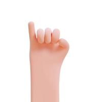 Cartoon hands. Hands raised to count fingers. 3d render illustration with Clipping path. photo