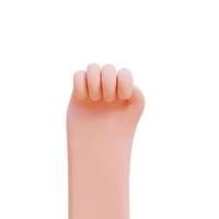 Cartoon hands. Hands raised to count fingers. 3d render illustration with Clipping path. photo