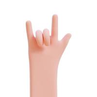 Cartoon hands. Hands raised to count fingers. 3d render illustration with Clipping path. photo