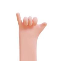 Cartoon hands. Hands raised to count fingers. 3d render illustration with Clipping path. photo