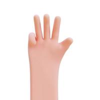 Cartoon hands. Hands raised to count fingers. 3d render illustration with Clipping path. photo